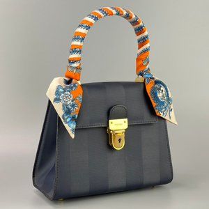 Authentic Vintage FENDI Mini Navy Pequin 2Way Bag